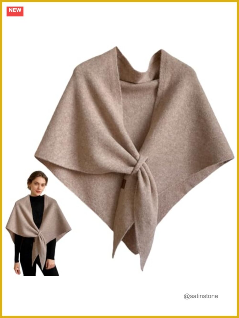Wool Blend Shawl Wrap for Women Pashmina Triangle Scarf Solid